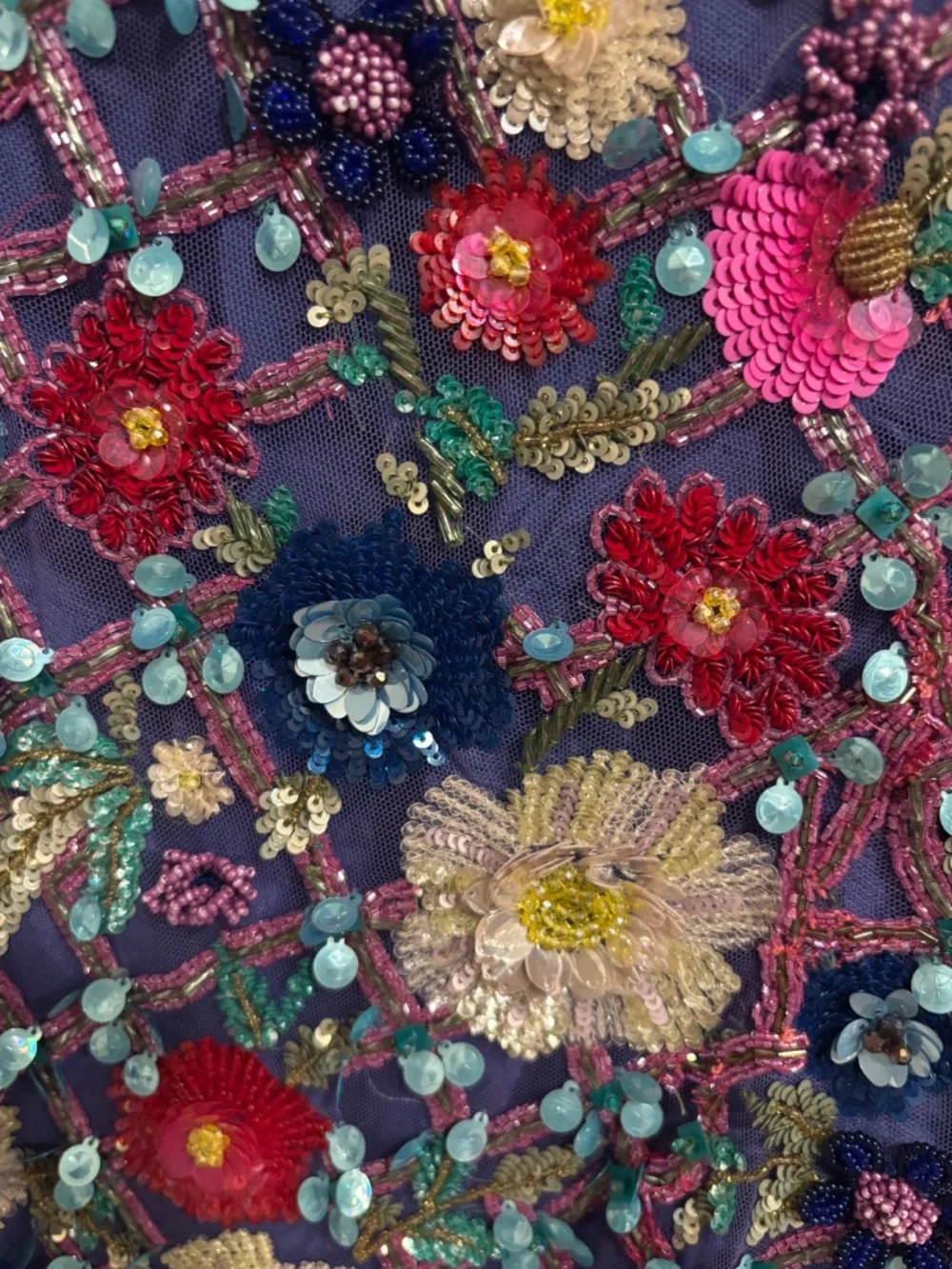 La Fuori Gilded Flora Midi Dress Blue/Multi - Picture 8 of 12